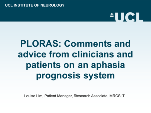 PLORAS: Comments and advice from clinicians and patients on an aphasia prognosis system