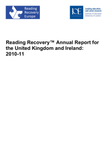 Reading Recovery™ Annual Report for the United Kingdom and Ireland: 2010-11