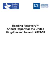 Reading Recovery™ Annual Report for the United Kingdom and Ireland: 2009-10