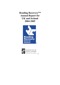 Reading Recovery™ Annual Report for UK and Ireland