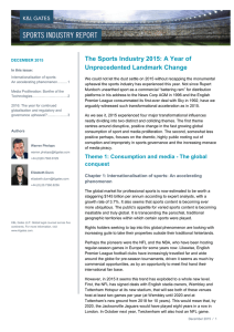 The Sports Industry 2015: A Year of Unprecedented Landmark Change