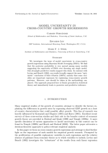 MODEL UNCERTAINTY IN CROSS-COUNTRY GROWTH REGRESSIONS Carmen Fern´ andez