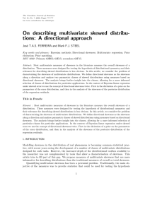 On describing multivariate skewed distribu- tions: A directional approach