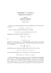 Probability A - Tutorial 2 Solution to Exercise 7 Elia Bisi