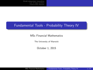 Fundamental Tools - Probability Theory IV MSc Financial Mathematics October 1, 2015