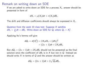 Remark on writing down an SDE