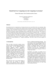 Should End User Computing be in the Computing Curriculum? Abstract