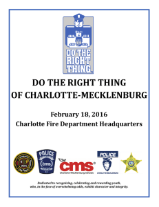 DO	THE	RIGHT	THING OF	CHARLOTTE‐MECKLENBURG February	18,	2016