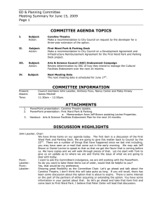 COMMITTEE AGENDA TOPICS ED &amp; Planning Committee Page 1