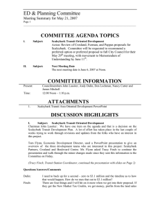 ED &amp; Planning Committee COMMITTEE AGENDA TOPICS