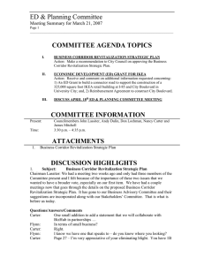 ED &amp; Planning Committee COMMITTEE AGENDA TOPICS