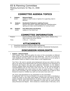 ED &amp; Planning Committee COMMITTEE AGENDA TOPICS
