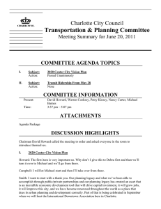 Transportation &amp; Planning Committee Charlotte City Council