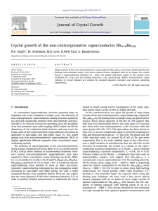 Crystal growth of the non-centrosymmetric superconductor Nb Re R.P. Singh