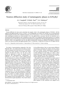Neutron diffraction study of metamagnetic phases in ErNi B C *, G.J. McIntyre