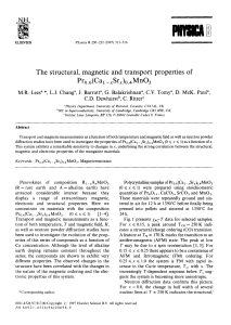 The  structural,  magnetic  and  transport ... Pro. 6(Ca 1 - xSrx)0.4 MnO3