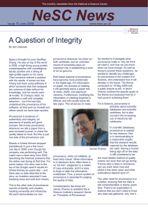 NeSC News A Question of Integrity Issue 70 June 2009