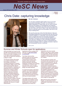 NeSC News Chris Date: capturing knowledge Issue 55 November 2007 By Iain Coleman