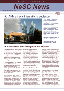 NeSC News 6th AHM attracts international audience Issue 54 October 2007