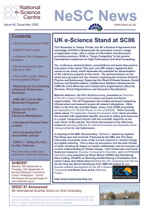 NeSC News UK e-Science Stand at SC06 Contents