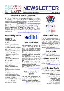 NEWSLETTER  MS.NETGrid OGSI 1.1 Released Issue 13, November 2003