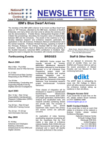 NEWSLETTER IBM’s Blue Dwarf Arrives Issue 5, March 2003