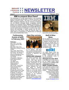 NEWSLETTER IBM to present Blue Dwarf