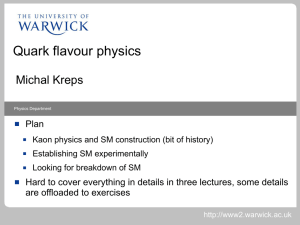 Quark flavour physics Michal Kreps Plan