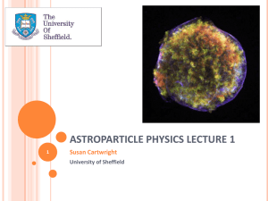 ASTROPARTICLE PHYSICS LECTURE 1 Susan Cartwright University of Sheffield 1