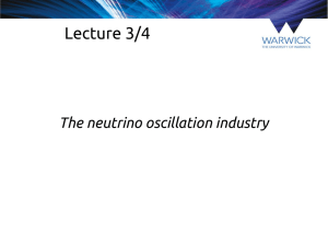 Lecture 3/4 The neutrino oscillation industry  