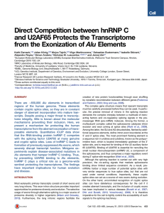 Direct Competition between hnRNP C and U2AF65 Protects the Transcriptome Alu Elements