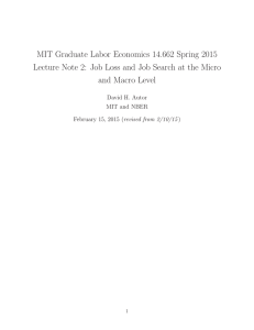 Graduate Labor Economics 14.662 Spring 2015 MIT Lecture
