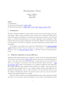 Discrimination: Theory Heidi L. Williams MIT 14.662 Spring 2015