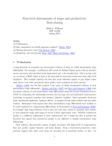 determinants of wages and productivity: Firm-level  Rent-sharing