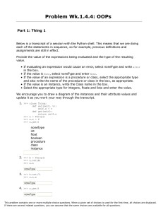 Problem Wk.1.4.4: OOPs Part 1: Thing 1