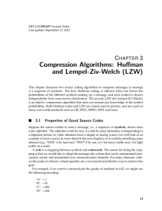 Compression Algorithms: Hu↵man and Lempel-Ziv-Welch (LZW) C 3