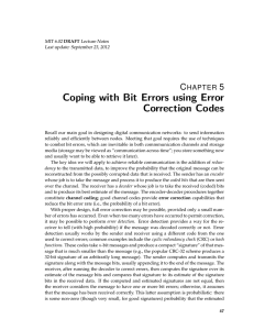 Coping  with  Bit  Errors  using ... Correction  Codes C 5