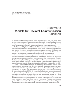 Models for Physical Communication Channels C 10
