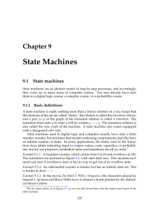 State Machines Chapter 9 9.1  State machines