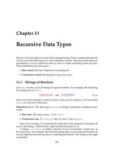 Recursive Data Types Chapter 11