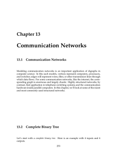 Communication Networks Chapter 13 13.1  Communication Networks