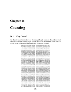 Counting Chapter 16 16.1  Why Count?