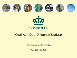 Coal Ash Due Diligence Update Environment Committee  August 13, 2014