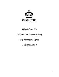 City of Charlotte Coal Ash Due Diligence Study City Manager’s Office