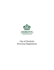 City of Charlotte Driveway Regulations  TABLE OF CONTENTS