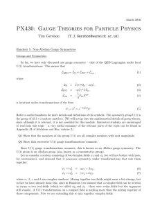 PX430: Gauge Theories for Particle Physics Tim Gershon ()
