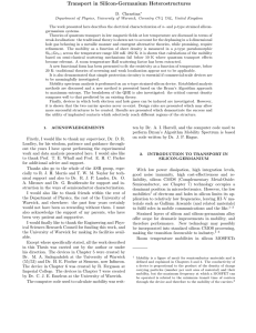 Transport in Silicon-Germanium Heterostructures D. Chrastina