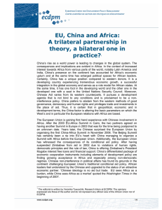 EU, China and Africa: A trilateral partnership in practice?