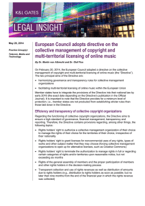 European Council adopts directive on the collective management of copyright and