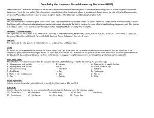 Completing the Hazardous Material Inventory Statement (HMIS)